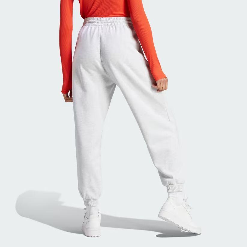 Adidas Originals Logo Loose Fit Cuffed Knit Joggers Women Light-Gray II5600