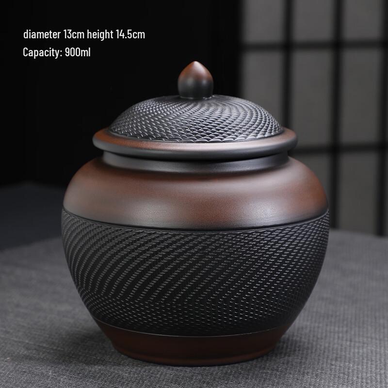 Глиняная герметичная банка для хранения чая фиолетового цвета