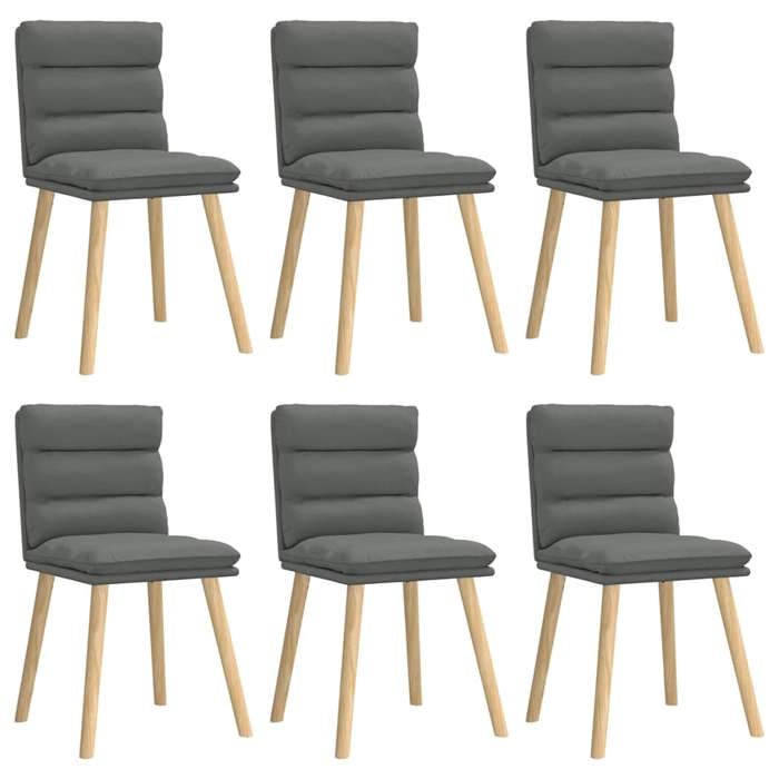 VidaXL Dining Chairs Set of 6 Dark Grey Fabric 3315664