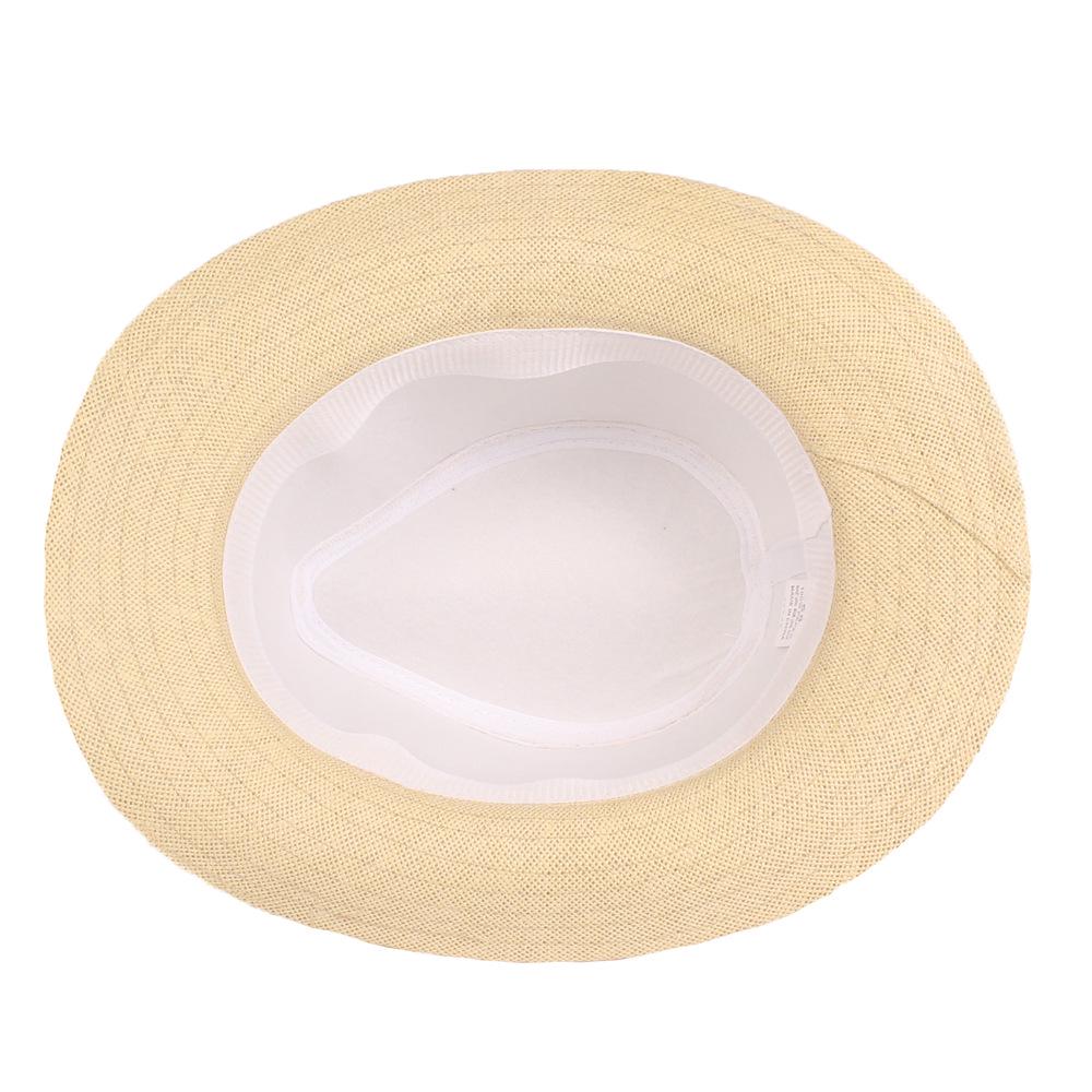 Unisex Solid Color Straw Jazz Hat - Outdoor Sun Protection for Men & Women
