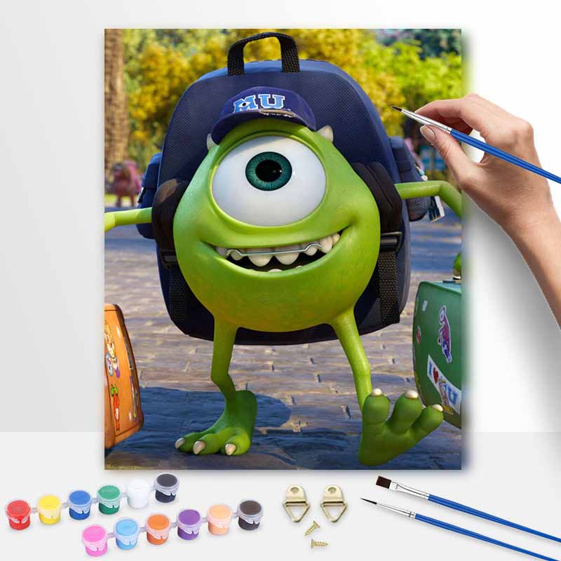 Disney Mike Wazowski oil paint by numbers painting kit handmade diy home decor gifts wall art decoration for living room canvas 130