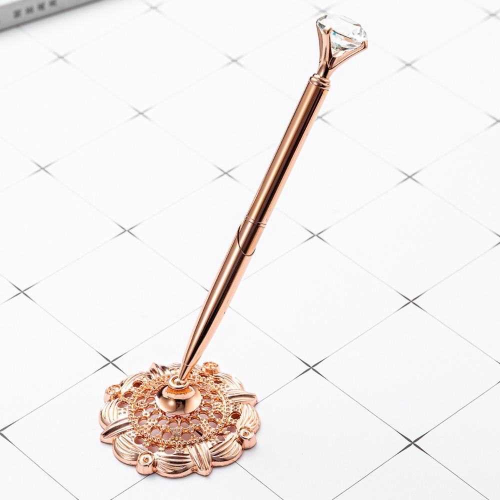 Wedding Decor Reception Desk Pen Attached Base Metal Pen Stand Holder  Guest Book