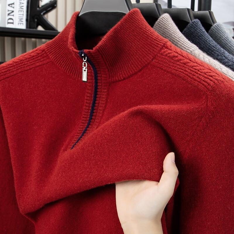 

Чоловічий товстий светр Antonio з мериносової вовни з напіввисоким коміром 2XL