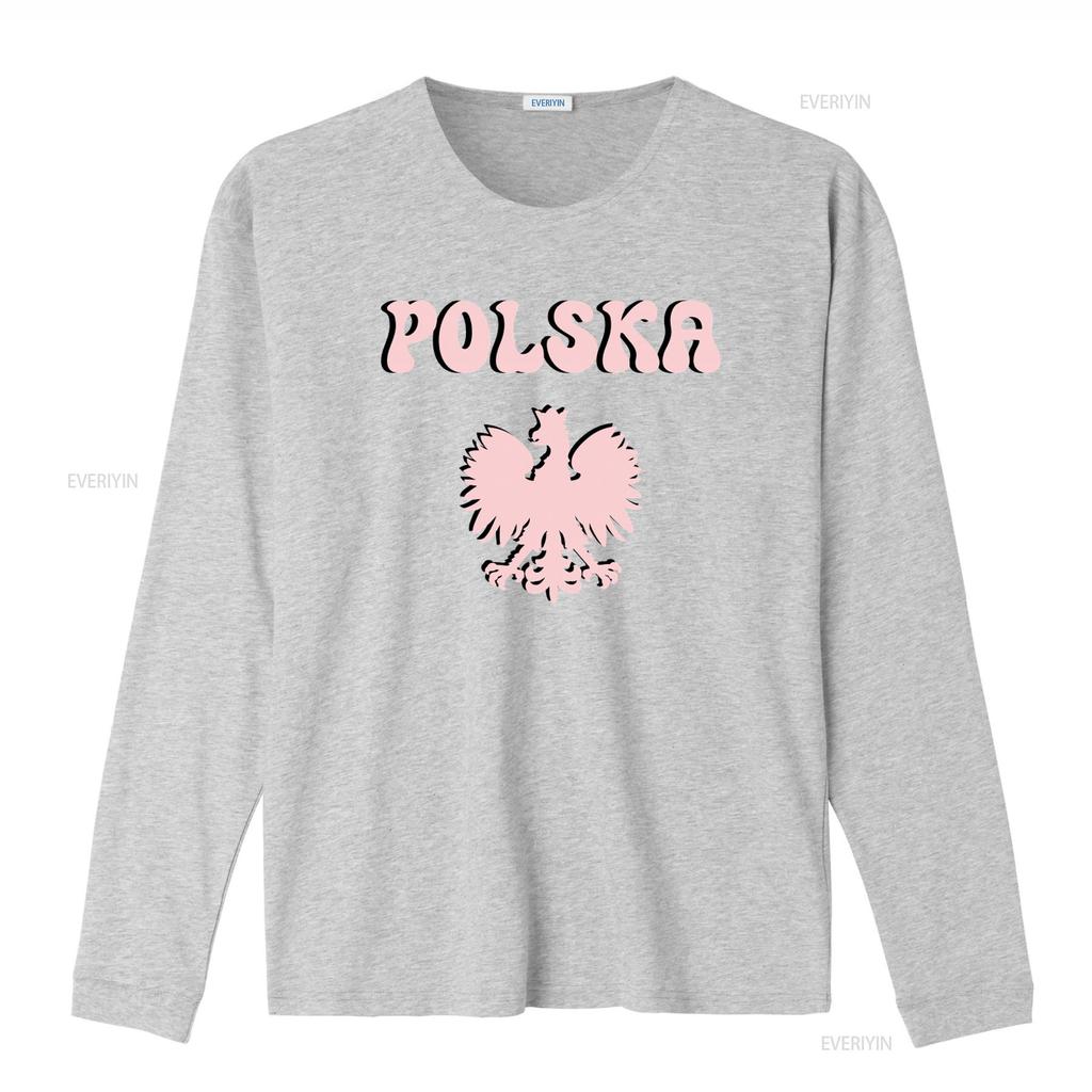 Polska T Shirt White Eagle Symbol Patriotic Polish Pride Falcon Heritage Cute Retro Design For Unisex Vintage Washed Soft