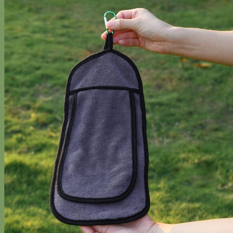 Quick Drying Durable Polyester Towel for Camping Fishing with Belt Clip Multipurpose Outdoor Use