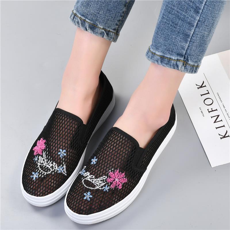 Women's Tennis Shoes Anti Slip Casual Sports White Shoes Shallow Mouth Shoes Flat Shoes Breathable