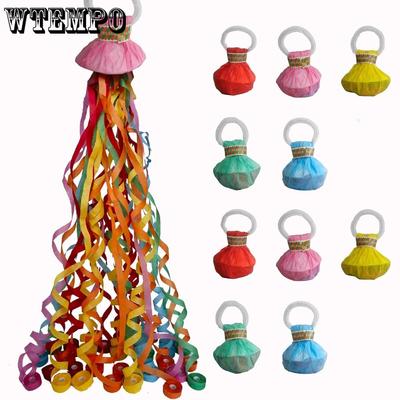 10pcs Hand Throw Streamer Poppers 5 Color Mix No Mess Confetti Poppers Party Poppers No Mess Streamers Easy To Clean Hand-thrown Colorful Streamers
