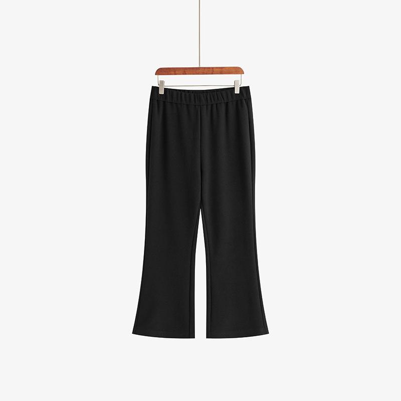 

Plus Size Women s Summer Covered Belly Show Tall Waist Width Legs Straight Bootleg Pants XXXXL чёрный