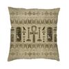 Vibrant Egyptian Cross Ankh Square Throw Pillow Cover Home Decor 3D Two Side Print Ancient Egypt Hieroglyphics Cushion Cover