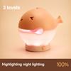 Wooden Fish Night Light Cute LED Lamp Nursery Nightlight for Kids Rechargeable Bedside Touch Lamp Fun Stress-Relieving Toy And Home Decor