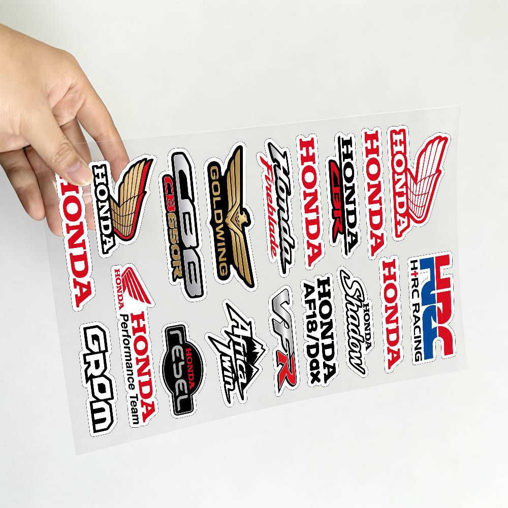 AAAHS1 FOR HONDA HRC H WING Motorcycle Reflective Stickers Waterproof Decals for Helmet Scooter Fuel Tank Toolbox Racing