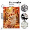 Sparkling Pearl Painting on Stretched Frame Autumn Fox Art DIY Bead Craft Canvas Relaxing Hobby Gift for Craft Lovers Creative Home Decor Project