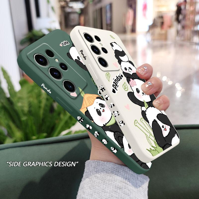 Panda House Phone Case For Samsung Galaxy S24 S23 S22 S21 S20 S10 S10E Ultra Plus FE Note 20 Ultra 10 Plus Cover