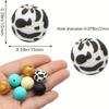 45 Stück 15mm Leopardenmuster Silikonperlen Runde Lose Perlen Für Schmuckherstellung DIY Anti-Drop Schlüsselanhänger Kette Armband Handgemacht