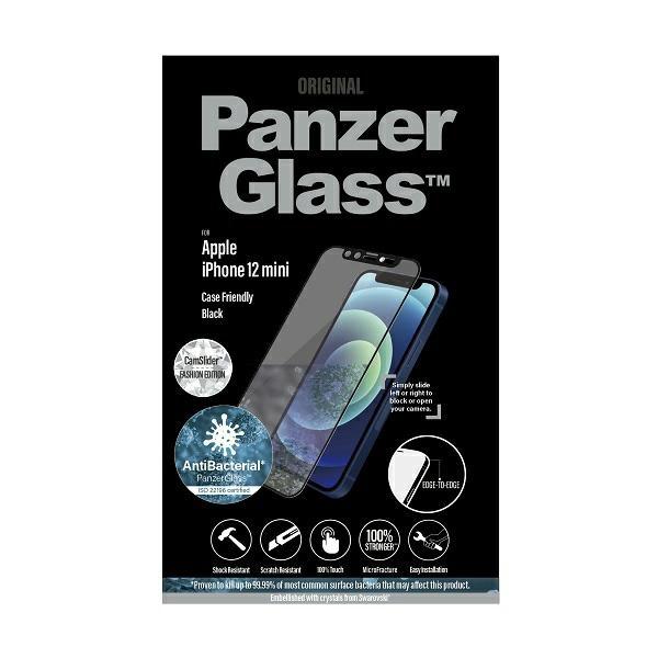 Szkło hartowane do iPhone 12 Mini PanzerGlass CamSlider AntiBacterial Czarne