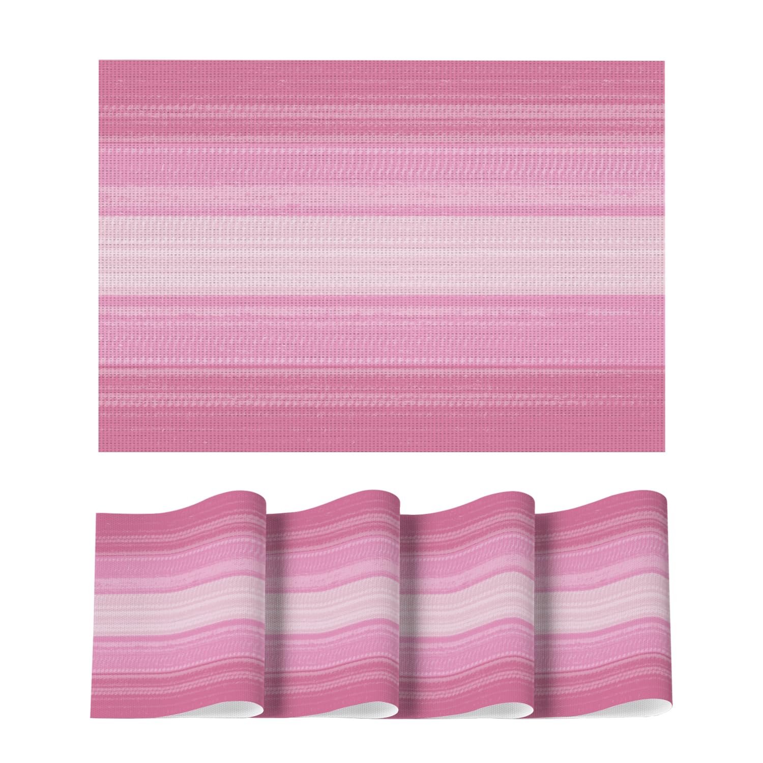 

Yellow Gradient Stripes Placemats Set of 4, Washable Heat Resistant Non-Slip Woven Plastic Summer PVC Place Mats for Farmhouse Party Kitchen Decor 12 x 18 , Rectangular Set of 4