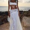 2026 Women's French Style Lace Patchwork Slim Camisole Top & High Waist Skirt Set