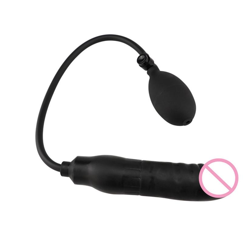 Double Beads Vibration Inflatable Butt Plug Anal Beads Horseshoe Ring Anal Dilator Masturbation Device Adult Sex Product