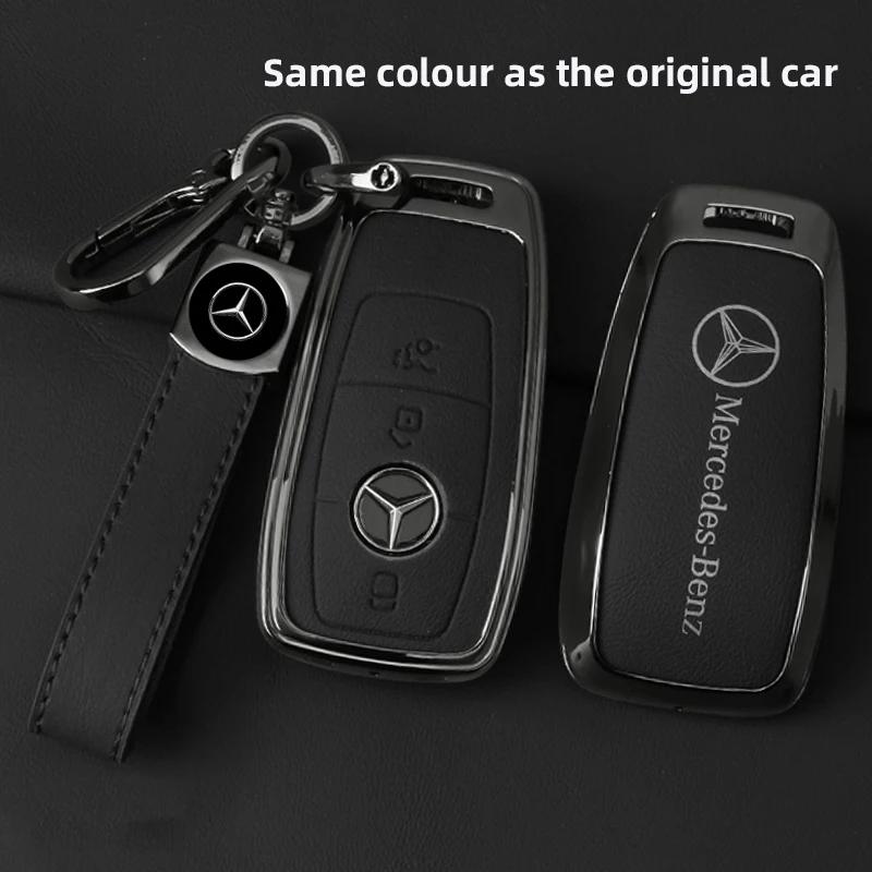 FIQ4 Hot 2025 Leather Car Key Full Case Protection Cover Shell Holder For Mercedes Benz AMG W204 W205 W203 W210 W211 W212 W124 W126 W