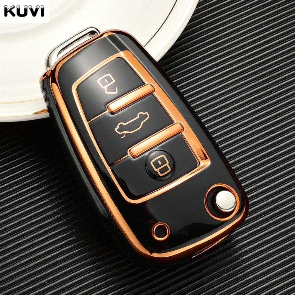 Soft TPU Car Flip Key Case Cover Holder for A1 A3 A6 A6L Q2 Q3 Q7 TTS R8 S6 RS3 Key Protection Shell Fob Accessories