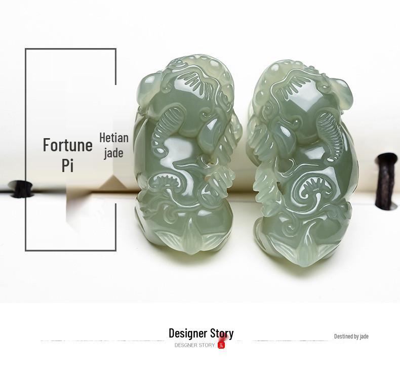 Hetian Jade Pixiu Pendant Necklace - Unisex Jade Couple Necklace