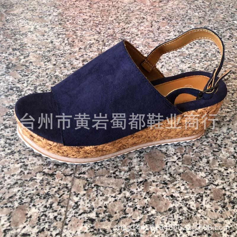 

Босоножки на танкетке большого размера с леопардовым принтом, новые весенне-летние, на толстой подошве, с открытым носком, на высоком каблуке, женские 43 темно-синий