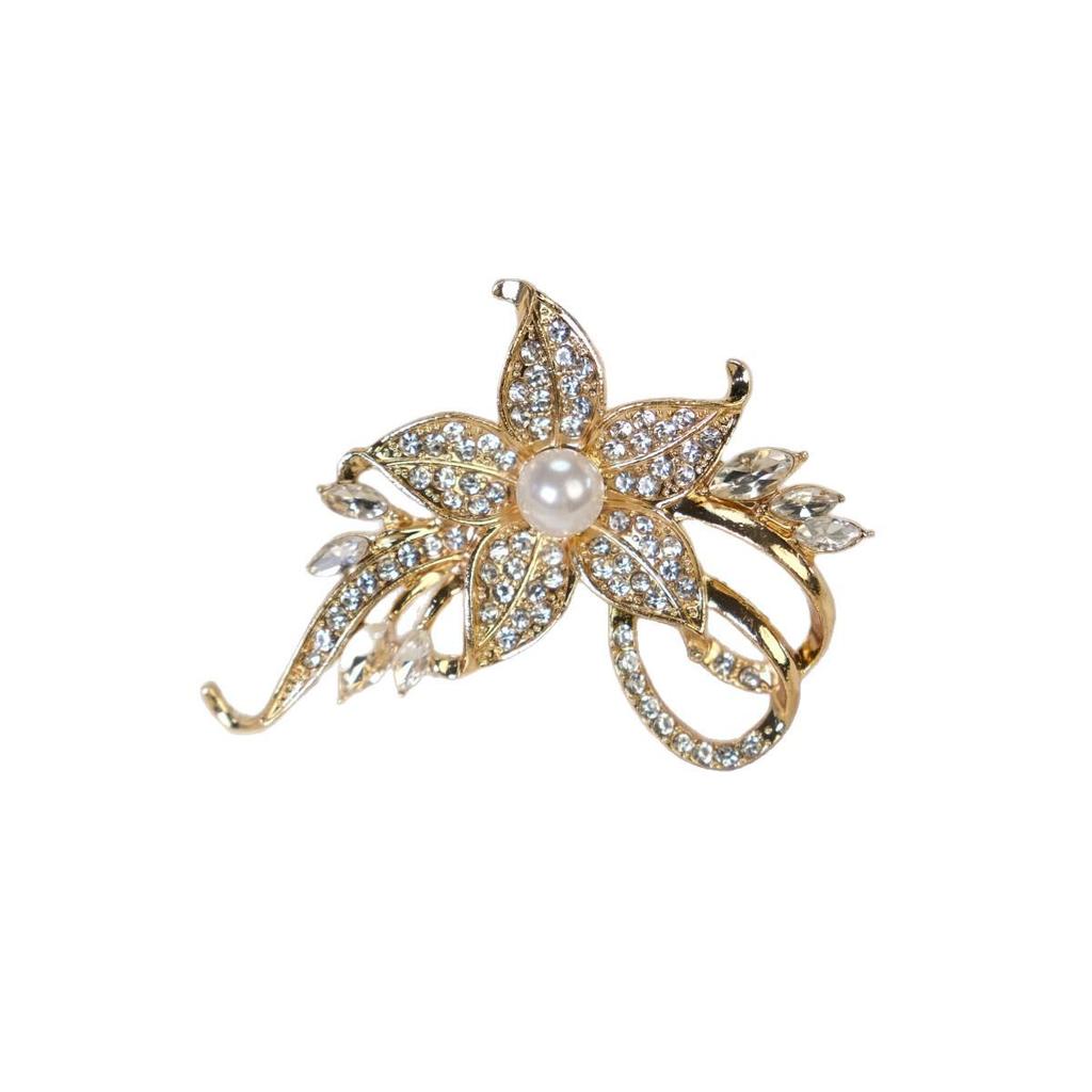 Elegante Europäische & Amerikanische Strassblumen Brosche, Anti-Exposition Pin, Damen Mode Kristall Kleidung Accessoire