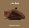 Japanese Retro Woolen Beret Female Face Small Korean Versatile Cartoon Bear Fashionable Temperament Painter Hat