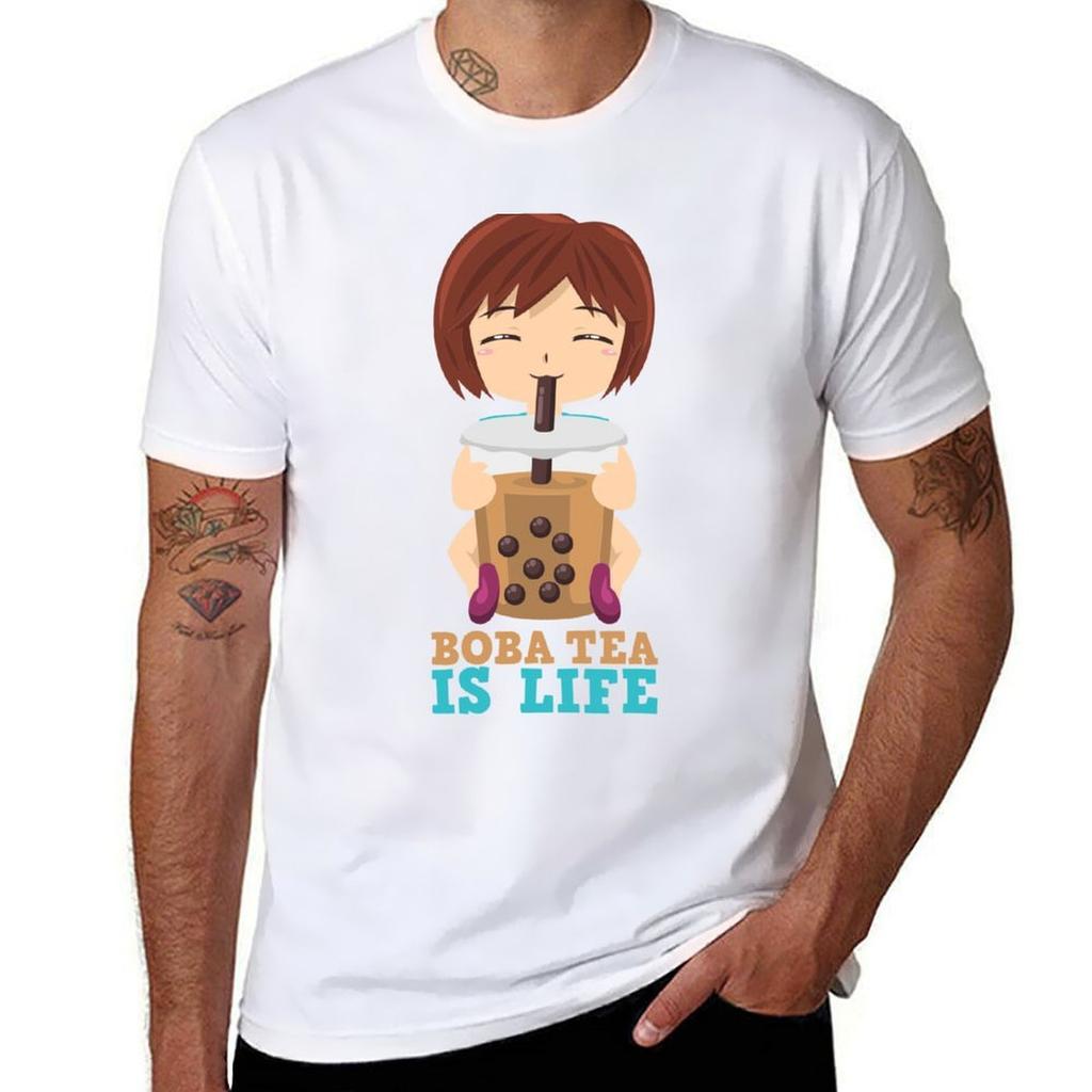 Boba Tea Is Life / Asia Bubble Tea Kawaii Chibi Cute Girl Milk Tea Happy Pun Coffee Caffein Funny Gift Idea T-Shirt