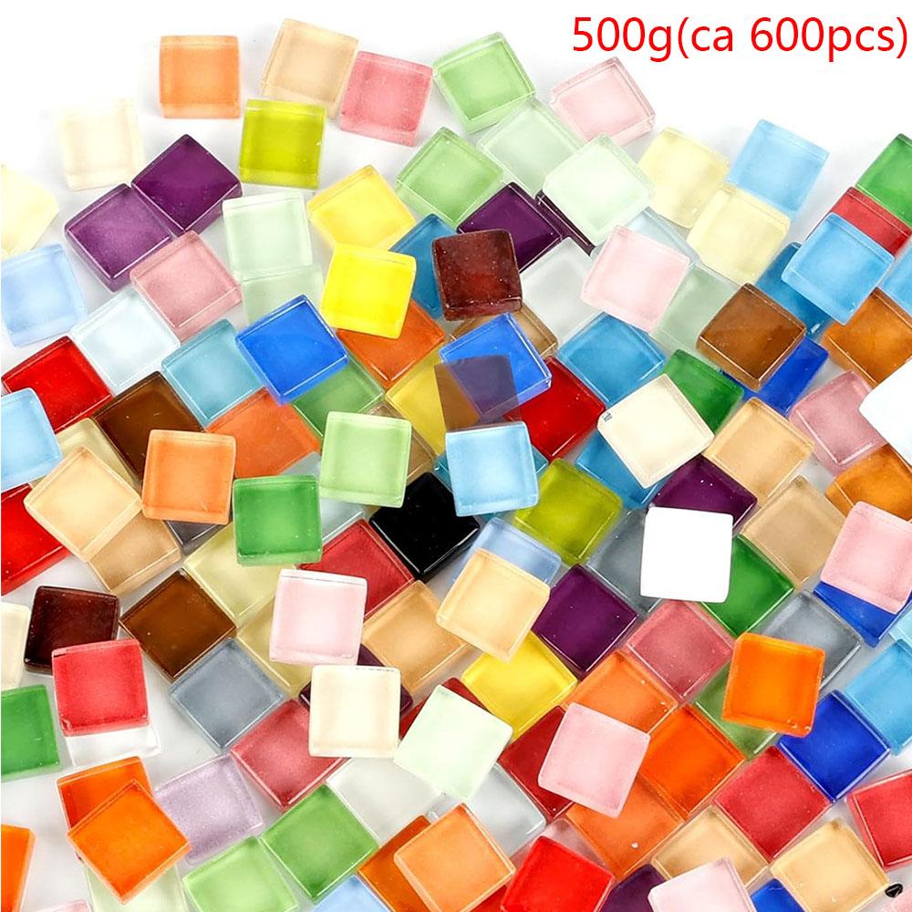 500G Colourful Crystal Mosaic Tiles For Diy Crafts, Home Decoration(Ca 600Pcs)