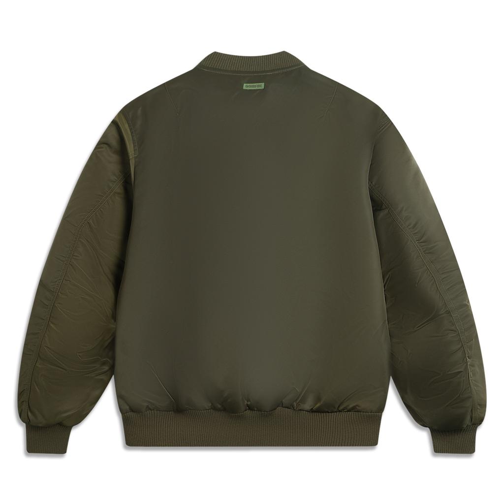 Li Ning Basketball Series Bad5 3D Loose Baseball Collar Logo Embroidered Jacket Men Jackets AJMV135-4