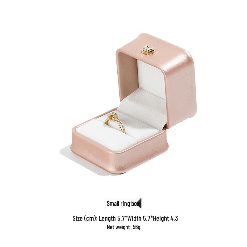 Crown PU Leather Jewelry Box for Rings, Bracelets, Necklaces, and Pendants
