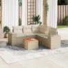 VidaXL Garden Lounge Set with Cushions 6 Pcs Beige Braided Resin 3225442