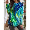 Autumn Fashion Women's Graphic Geometric Abstract O-Neck Long Sleeve T-Shirt Y2K Casual Tops Womens Clothing Harajuku Pullover