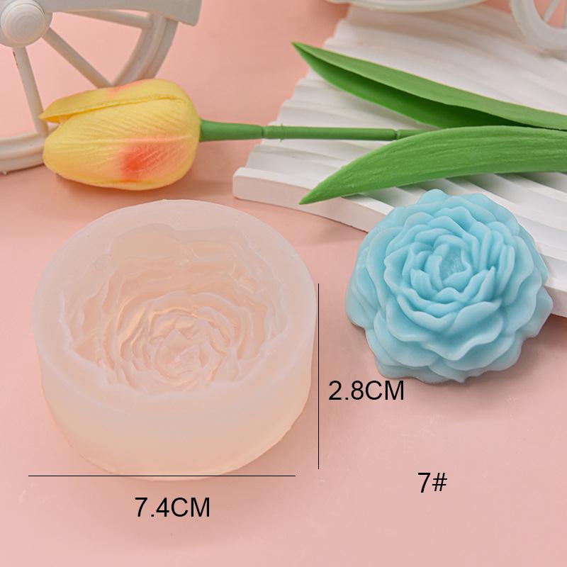 3D Flower Series Silicone Candle Mold Home Handmade Rose/Peony Scented Candle Making Supplies Diy Chocolate Cake Baking Tools
