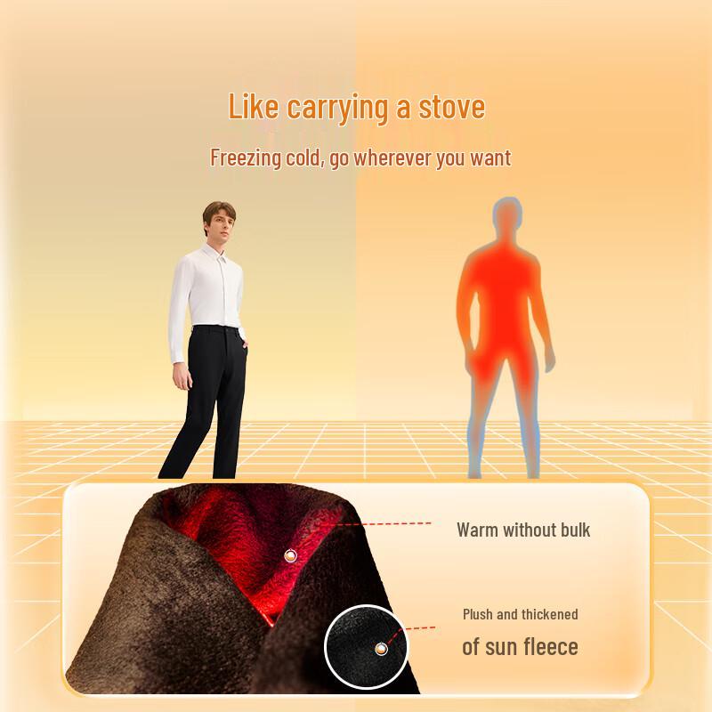 

Hodo Men s Fleece-Lined Elastic Waist Casual Pants 4XL