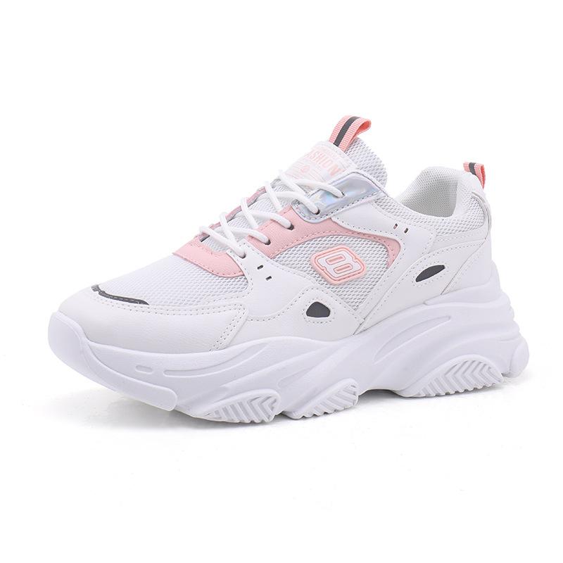 

Модные универсальные кроссовки на платформе Женские повседневные спортивные туфли Дышащие кроссовки для бега 40 розовый/белый