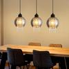 Pendant Lamp - NETTLIFE - 3 Lights - Black Glass - Metal - E27 Socket