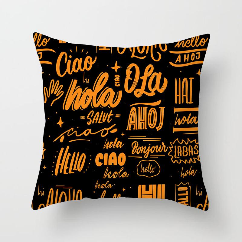 Nordic Black Letter Pillow Cushion Cover Living Room Sofa Car Pillow Cover Home Furnishings