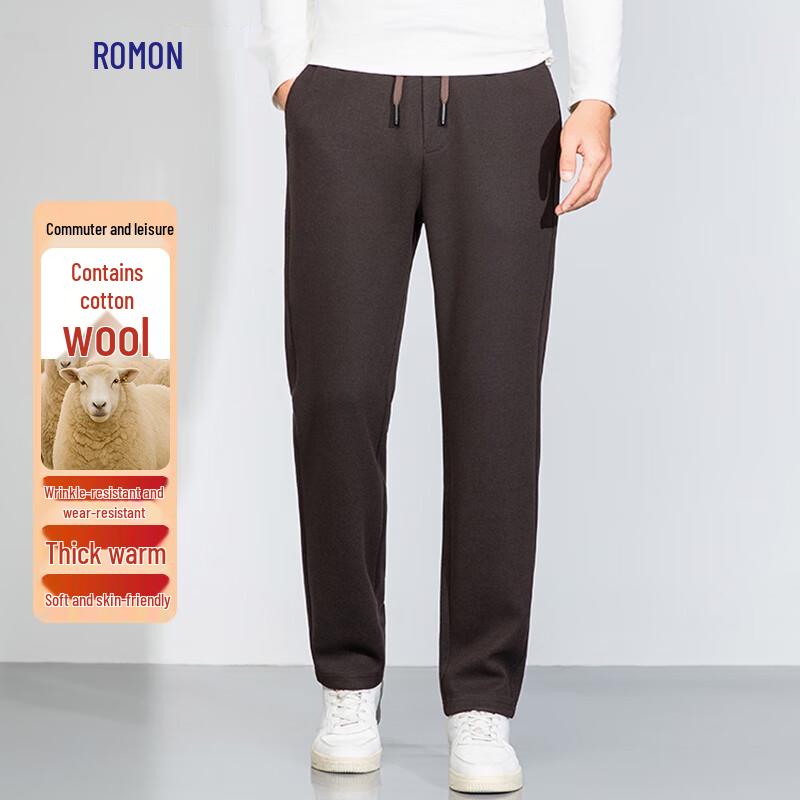 Мужские повседневные брюки прямого кроя Romon, осенне-зимние, из смесовой шерсти 2XL