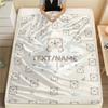 Custom Name,Kawaii Animal Pattern Art Printed Flannel Blanket, soft throw for bedroom sofa, washable,fan merchandise, great gift.chl