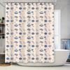 Modern Blue White Floral Shower Curtain Waterproof Bathroom Decor Liner Rug Decoration Home Textiles Fabric for Bathtub 72 X 84