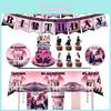 Decoraciones de Fiesta de Cumpleaños Temáticas de Blackpink Suministros de Fiesta Lindos y Elegantes