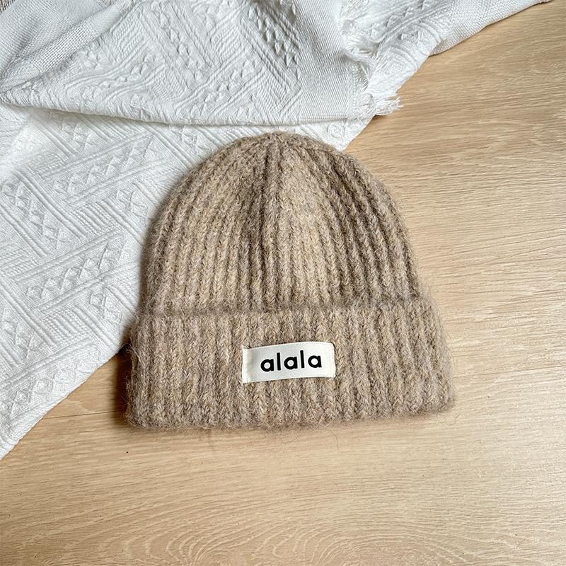 New Trend Curled Ear Protection Woolen Hat Winter Warm Thickened Knitted Hat Big Head Circumference Woolen Hat