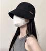 ZLS Bucket Hat Women's Spring and Summer Sunscreen UV Protection Sun Hat Plain Black Sun Hat