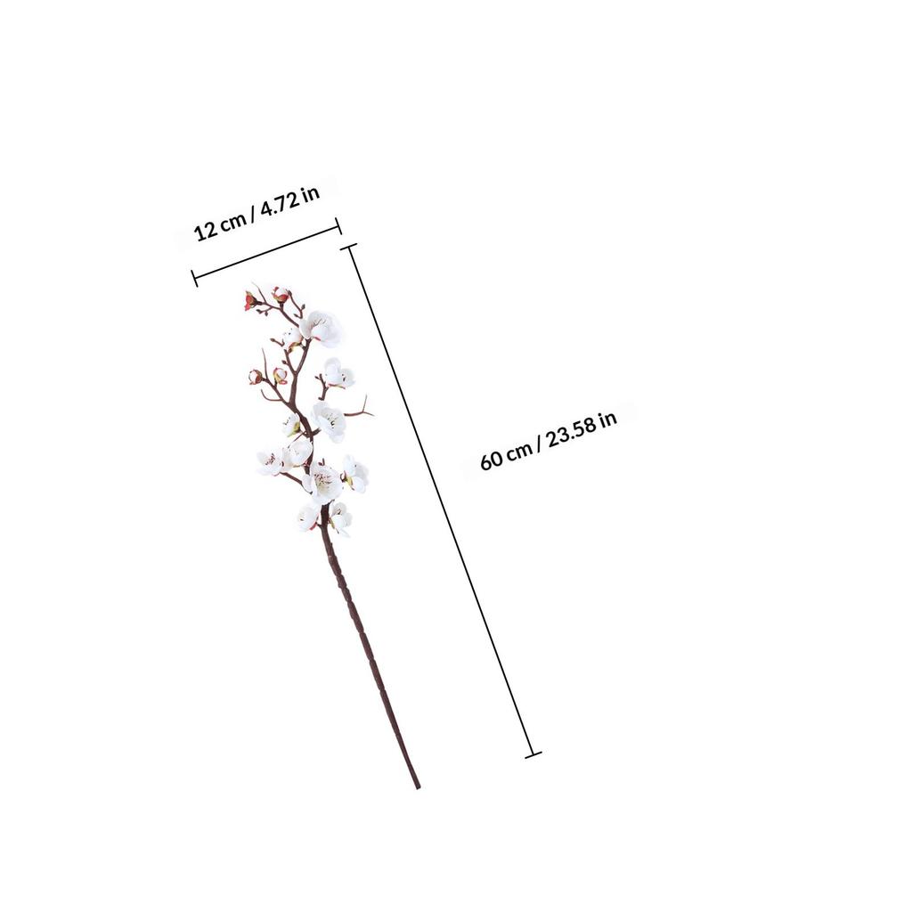 5Pcs 60Cm Realistic Artificial Plum Blossom Silk Flowers Wedding Party Home Decor Garden Office Coffee House Bedroom Courtyard
