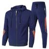 Mens Casual Sportswear Set Hooded Long Sleeve Top Full-Length Pants Lightweight Athletic Outfit