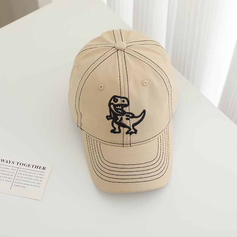 Frühlings Dino Stickerei Kinder Entenschnabel Kappe: Stylische koreanische Baseballkappe für Jungen & Mädchen, lässiger Sonnenschutz