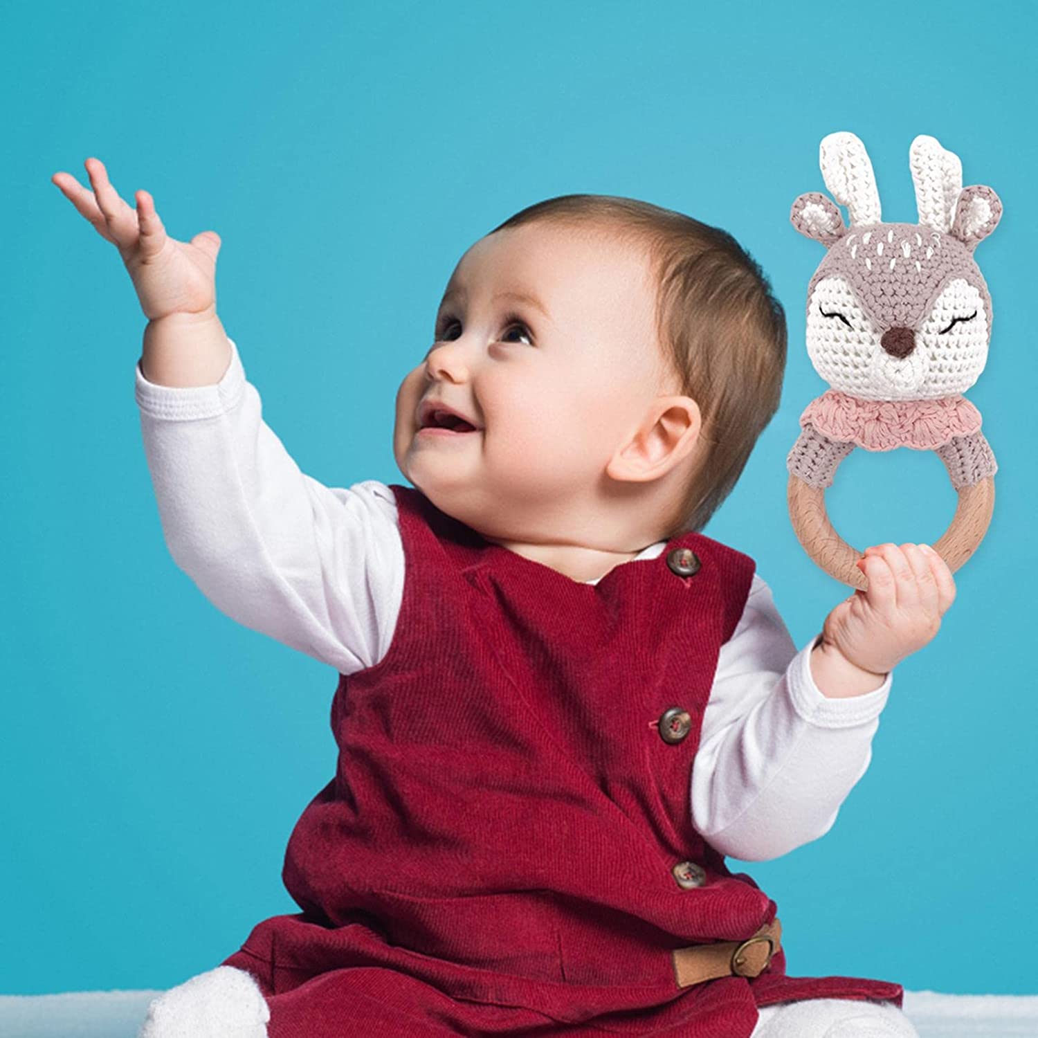 Деревянная детская погремушка Монтессори — фото 9