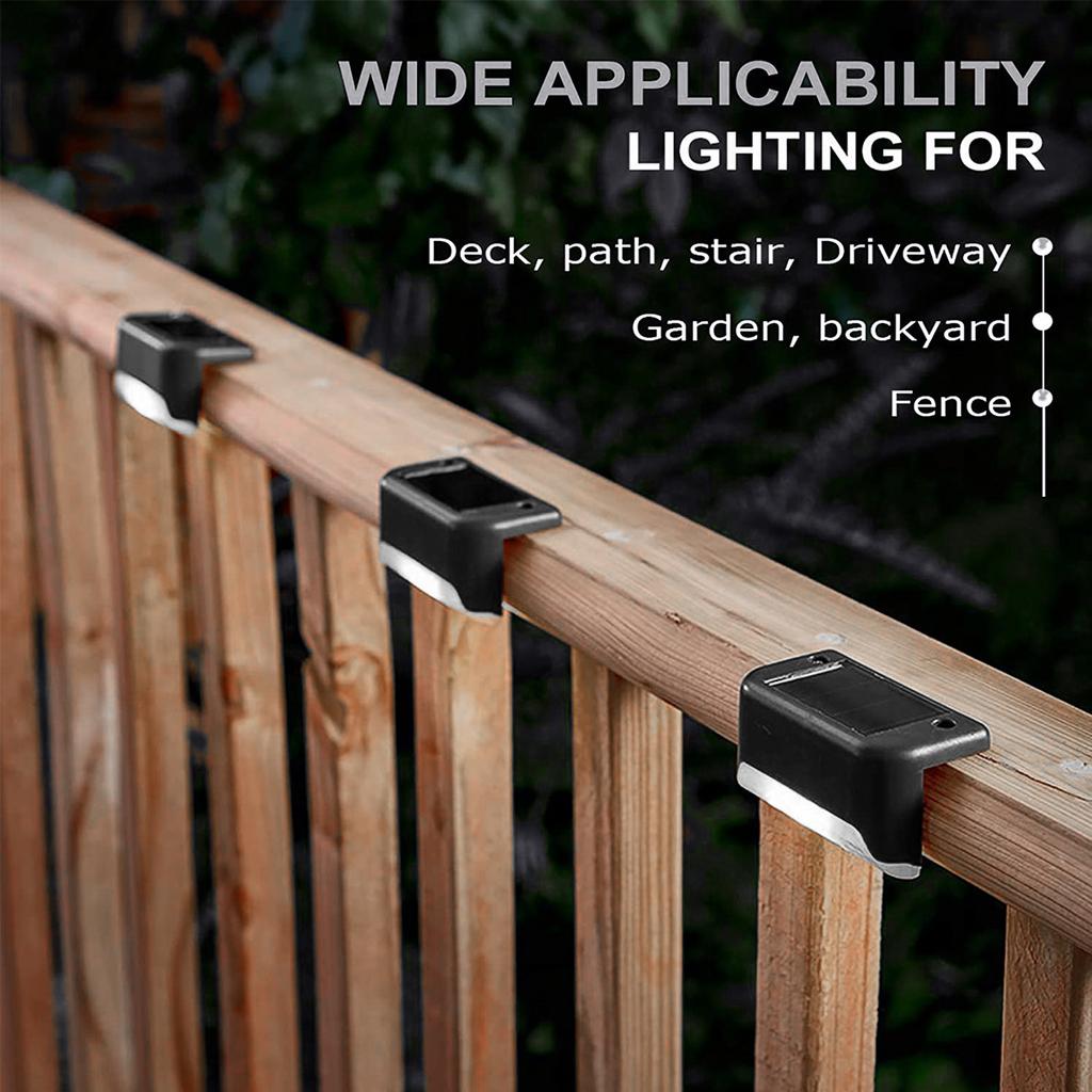LED Solar Lamps Solar Step Lights Outdoor Waterproof LED Solar Fence Wall Lamp Patio Stairs Pathway Step Decor Lighting